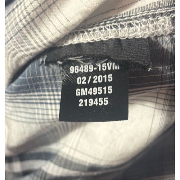 Harley Davidson Genuine Short Sleeve Button Down Shirt Gray Size Large Blue - Picture 10 of 11